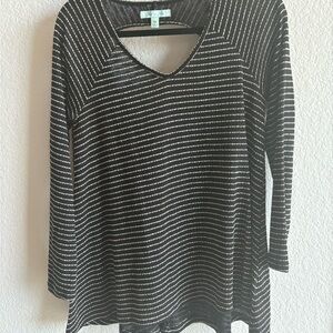 She + Sky Black and White Striped Tee